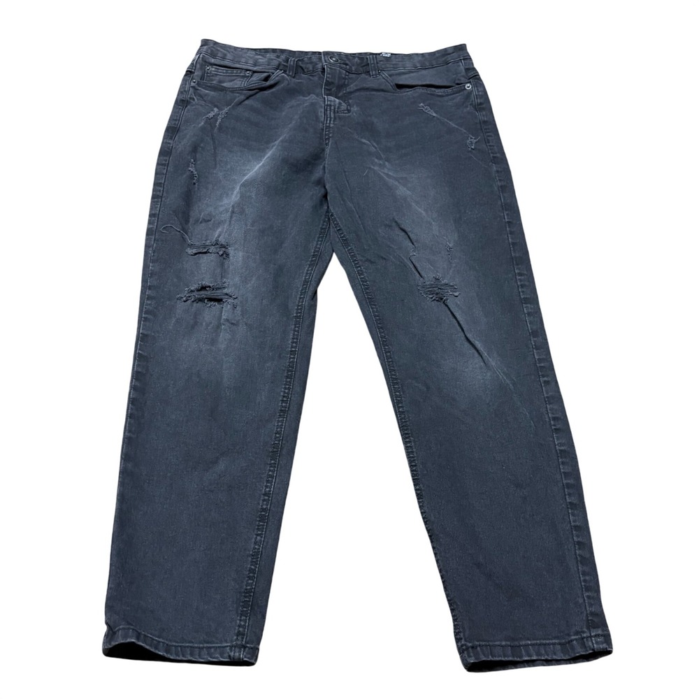 RING OF FIRE Black Jeans Men's 36x30 Slim Taper‎ Distressed Stretch